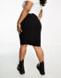 Фото #2 товара ASOS DESIGN Curve high waisted bengaline skirt in black