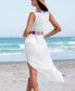 Фото #2 товара Women's Plunging V-Neck Crochet Midi Cover-Up