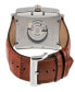 ფოტო #3 პროდუქტის Men's Avenue of Americas Light Brown Leather Watch 44mm