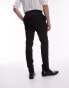 Topman super skinny textured suit trousers in black