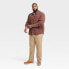 Фото #2 товара Men's Big & Tall Knit Shirt Jacket - Goodfellow & Co Red Brown XLT