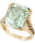 ფოტო #1 პროდუქტის Mint Julep Quartz (9-3/4 ct. t.w.), White Diamond (1/8 ct. t.w.) and Chocolate Diamond (3/8 ct. t.w.) Ring in 14k Gold, Created for Macy's