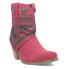 Фото #2 товара Dingo Bandida Paisley Studded Round Toe Cowboy Booties Womens Pink Casual Boots