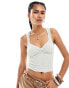 Фото #1 товара Free People sweetheart neck textured lace cami top in aqua