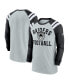 Men's Silver, Black Las Vegas Raiders Classic Arc Raglan Tri-Blend Long Sleeve T-shirt