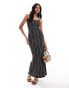 Фото #1 товара ASOS DESIGN striped strappy maxi dress with back detail in black