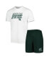 ფოტო #1 პროდუქტის Men's Green, White Michigan State Spartans Downfield T-shirt and Shorts Set