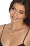 Silver bicolor necklace with real pearl and zircons JL0786 (chain, pendant)