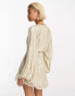 Фото #12 товара ASOS DESIGN embellished smock mini dress with gold linear embellishment