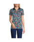 Women's Supima Cotton Polo Shirt Deep sea navy field floral, Small - фото #2