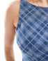 Tommy Jeans tartan chambray mini dress in blue Chambray mit Gittermuster, M - EU 38 - фото #3