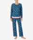 ფოტო #1 პროდუქტის Women's Long Sleeve Crew Neck Pajamas Set