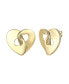14k Gold Plated with Cubic Zirconia Modern Abstract Flower Stud Earrings