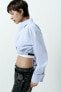 Cropped gabardine shirt