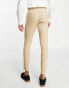 Фото #4 товара ASOS DESIGN wedding super skinny suit trousers in stone micro texture