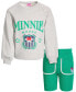 ფოტო #1 პროდუქტის Toddler & Little Girls Minnie Mouse Sweatshirt & Shorts, 2 Piece Set