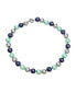 ფოტო #2 პროდუქტის Large Hand Knotted Multi Color Blue Grey Shades Shell Imitation Pearl 14MM Strand Necklace For Women 18 In
