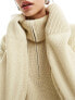 Фото #3 товара Monki high zip neck knitted sweater in off white