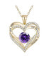 Фото #1 товара 14K Gold Plated Colored Birthstone Pendant Necklace