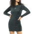 Зеленое женское платье PUMA Iconic T7 Velour Fitted Dress Plus 1X - фото #1