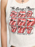 Bershka Rolling Stones pointelle vest in white