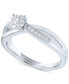 Фото #3 товара Diamond Cluster Promise Ring (1/6 ct. t.w.) in Sterling Silver