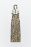 Фото #4 товара Платье-рубашка из смесового льна с анималистическим принтом ZARA