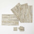 Фото #12 товара Текстильный набор Homescapes 4 шт. кожаных подставок для стола в пэчворк дизайне, серо-кремовые, с золотыми металлическими вкраплениями
