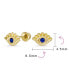 ფოტო #3 პროდუქტის Unisex Genuine Tiny Yellow 10K Gold Spiritual Blue CZ Eyelash Protection Amulet Evil Eye Stud Earrings Ear Lobe Cartilage For Women Teen