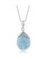 Фото #1 товара Sterling Silver Pear-Shaped Larimar Pendant