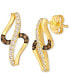 ფოტო #1 პროდუქტის Nude Diamond & Chocolate Diamond Abstract Drop Earrings (1/3 ct. t.w.) in 14k Gold