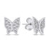 Matching silver earrings Butterfly with zircons EA800W