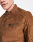 Фото #3 товара Jack & Jones Essentials biker jacket in faux suede tan