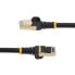 Фото #12 товара StarTech.com 1m CAT6a Ethernet Cable - 10 Gigabit Shielded Snagless RJ45 100W PoE Patch Cord - 10GbE STP Network Cable w/Strain Relief - Black Fluke Tested/Wiring is UL Certified/TIA - 1 m - Cat6a - U/FTP (STP) - RJ-45 - RJ-45
