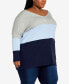Фото #3 товара Plus Size Sadie Colorblock V-neck Sweater