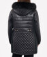 ფოტო #2 პროდუქტის Women's Plus Size Faux-Fur-Trim Hooded Quilted Coat