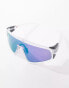 Oakley latch panel visor sunglasses in white with purple lens