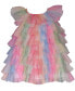 ფოტო #1 პროდუქტის Baby Girls Short Sleeve Rainbow Mesh Ruffle Trapeze Dress