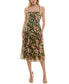 ფოტო #1 პროდუქტის Juniors' Smocked-Waist Tiered Floral-Print Dress