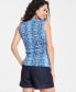 Фото #2 товара Women's Printed Draped-Front Sleeveless Top, Created for Macy's