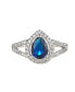 ფოტო #1 პროდუქტის Silver-Tone Sapphire Pear Shaped Ring