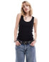 Weekday Ruby semi-sheer tank top in black Черный, M - EU 40-42 - фото #1