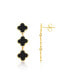 Фото #3 товара Onyx Clover Dangle Earrings