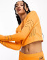 Only cut out seamless top co-ord in orange