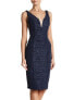 Фото #1 товара Marina 161510 Women's Sleeveless V-Neck Glitter Sheath Dress Navy Sz. 14