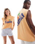 ASOS DESIGN unisex oversized license vest with fanta logo in washed orange