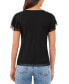 ფოტო #2 პროდუქტის Women's Crewneck Ruffle-Short-Sleeve Top