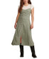 Women's Printed Button-Front Midi Slip Dress