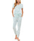 V-Neck T-Shirt & Jogger Pants Pajama Set