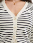 Stradivarius cardigan in vanilla stripe